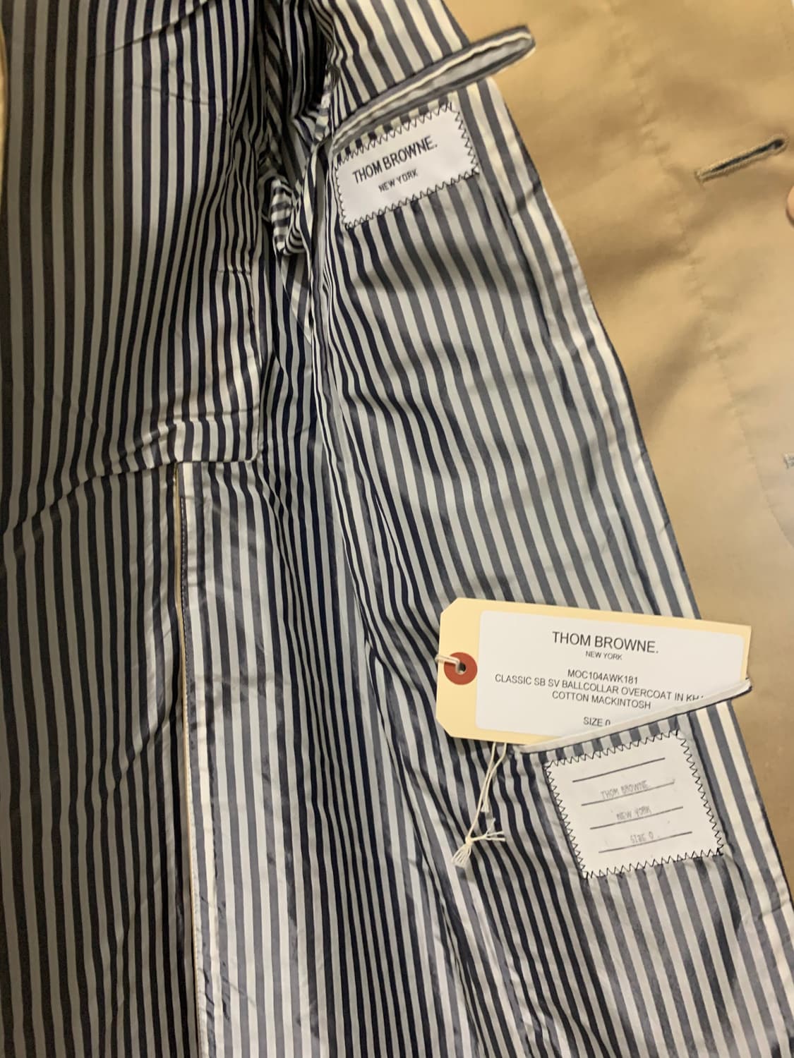 톰브라운 / 베이지 매킨토시 맥 코트 / 0 (95~100) 상품이미지3