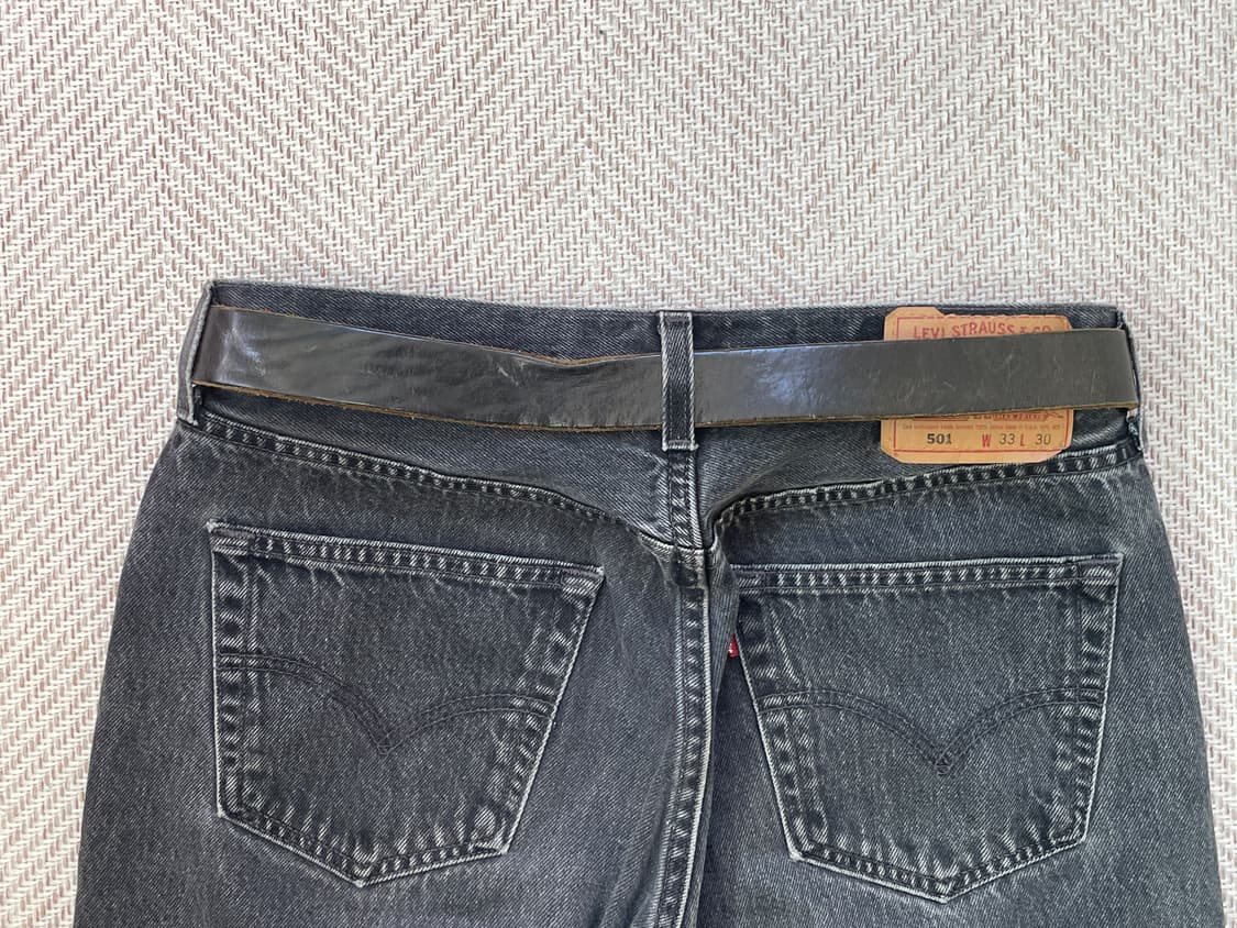 빈티지 levis  solid brass 소가죽 레더 벨트 상품이미지3