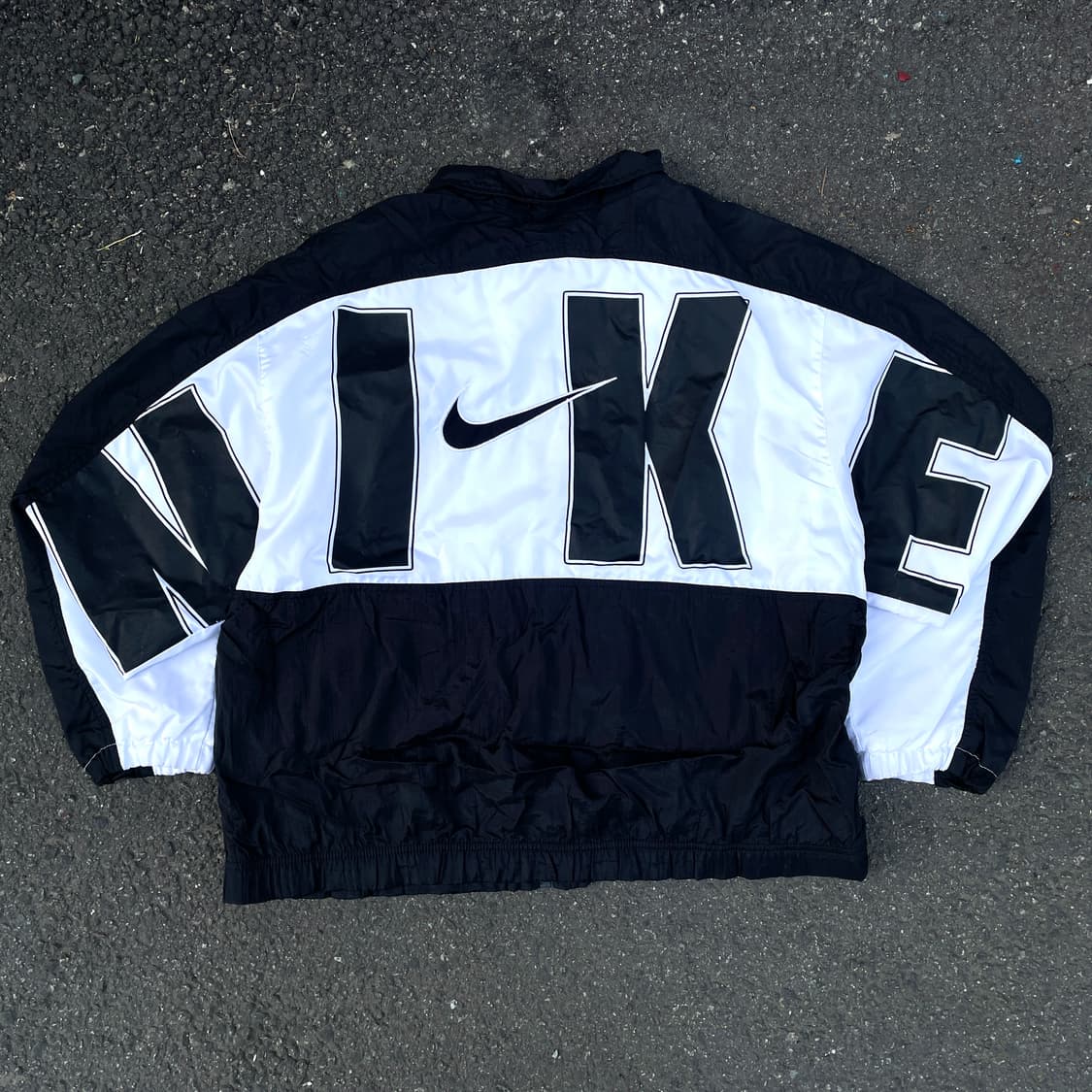 90s 나이키 빅로고 스펠아웃 미드 스우시 트랙자켓 올드스쿨 바람막이 L 상품이미지4