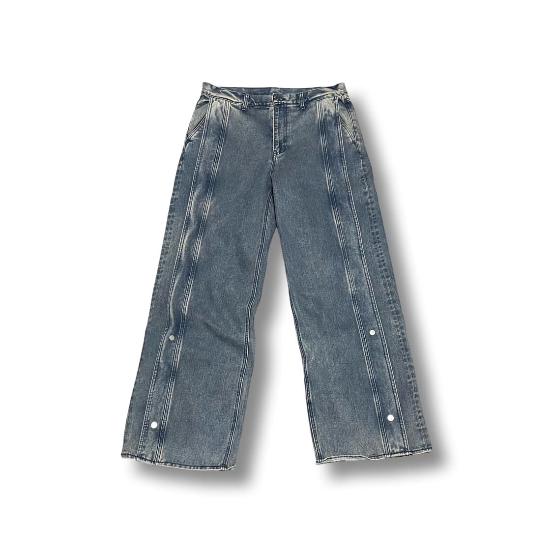 [34] 사이드 버튼 디테일 와이드 데님 팬츠 상품이미지2