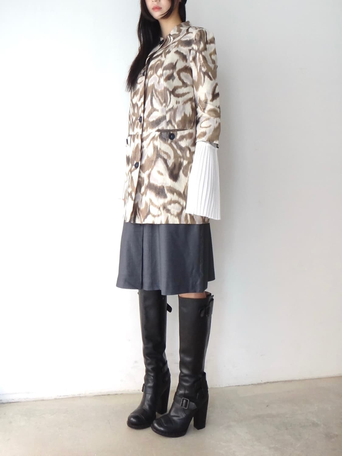 MASSIMO DUTTI pleats detail knit / white 상품이미지7