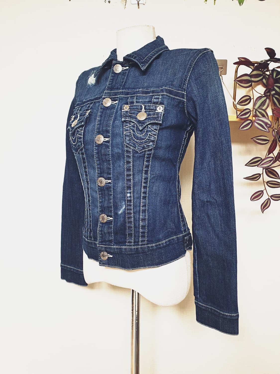 트루릴리젼 정품 데님자켓 44 진청 XS 상품이미지5