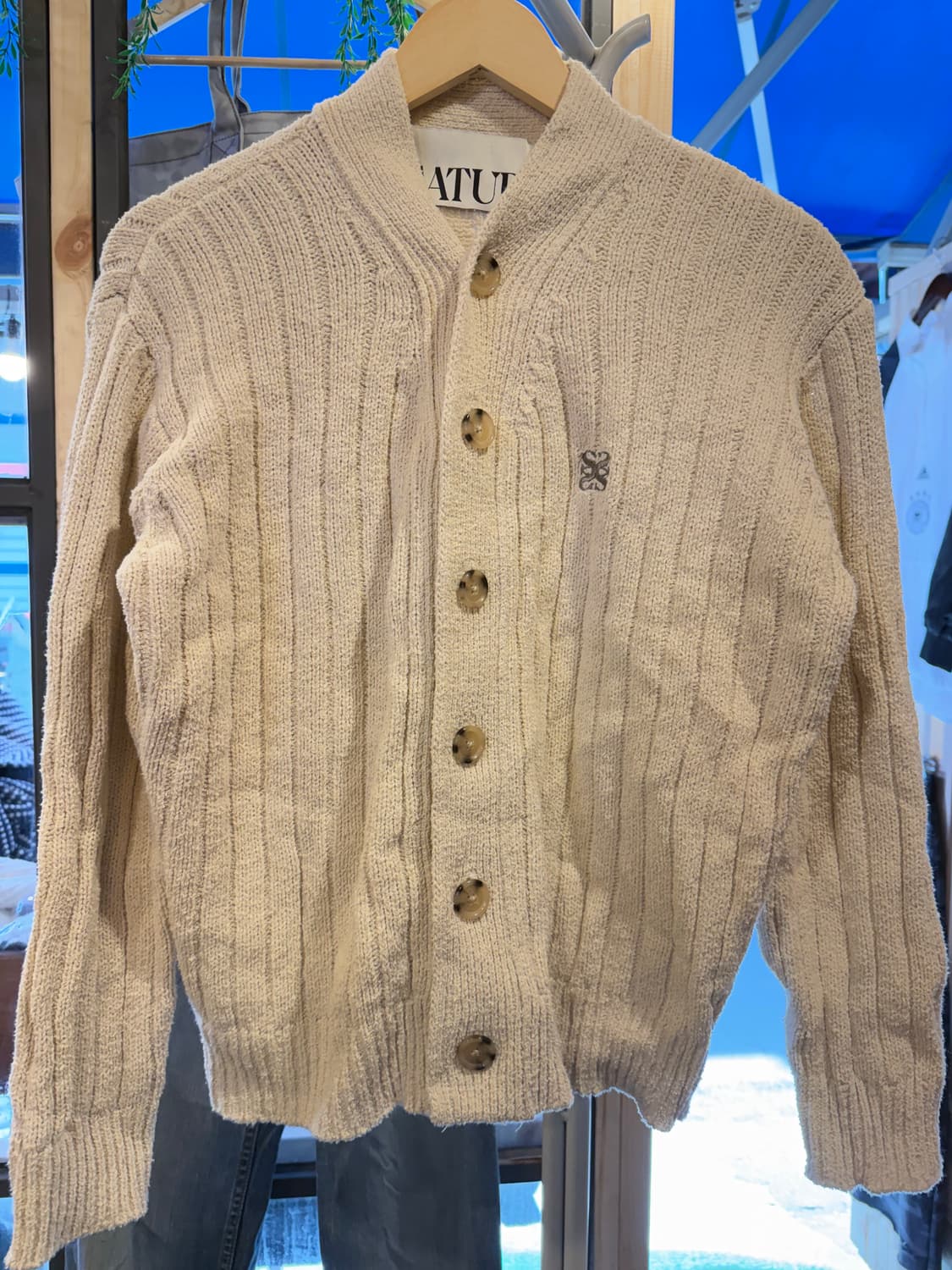 세터 아이보리 니트 가디건 상품이미지1