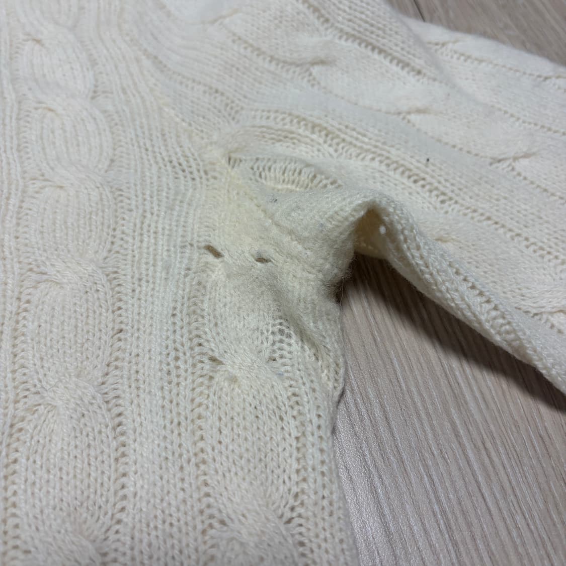 폴로 랄프로렌 캐시미어 아이보리 케이블 니트 상품이미지4