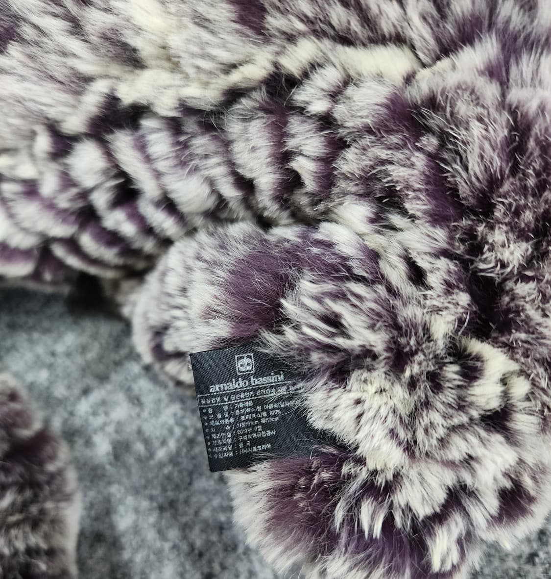 아놀드바시니 빈티지 로즈 렉스 토끼털 퍼 머플러 목도리 상품이미지4