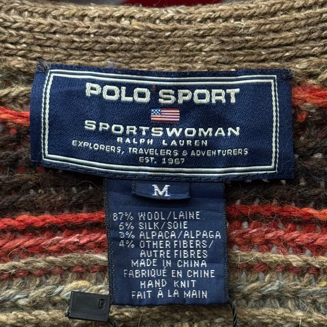 00s 폴로 스포츠 더플 단추 사우스 웨스턴 헤비 니트 가디건 N43 상품이미지6