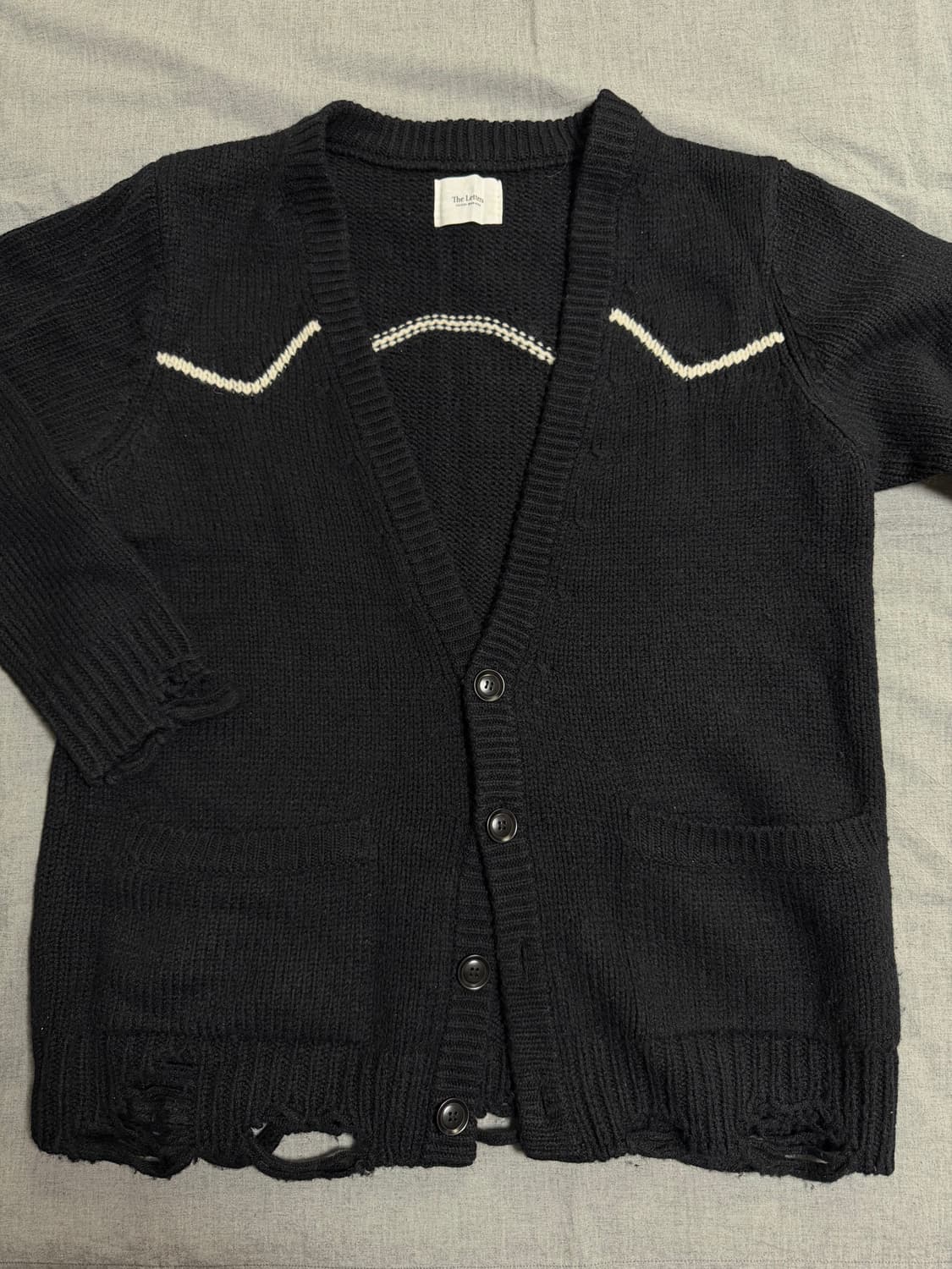 [M] the letters 웨스턴 가디건 블랙 상품이미지1