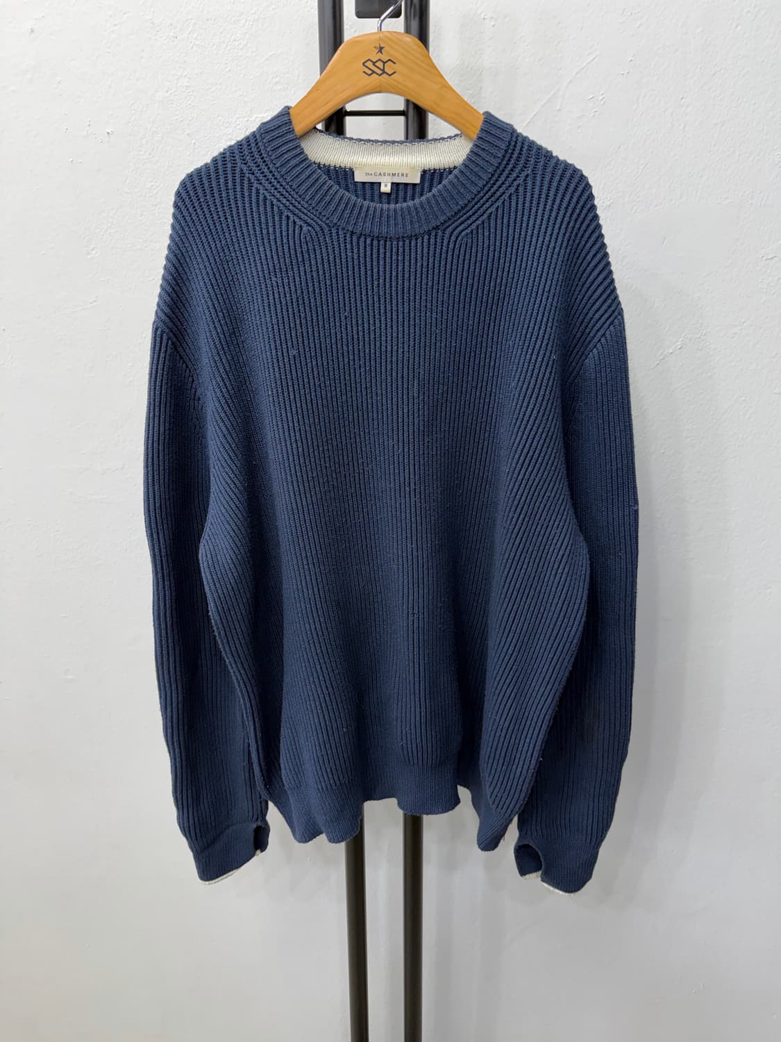 정품) 더캐시미어 한섬 루즈핏 사이드지퍼 골지 니트 M  상품이미지1