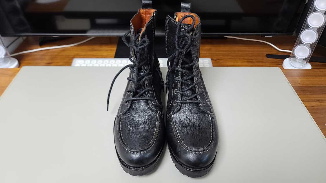 프랑스 브랜드 파토가스 천연가죽 레이스업 부츠(265), 블랙 상품이미지2