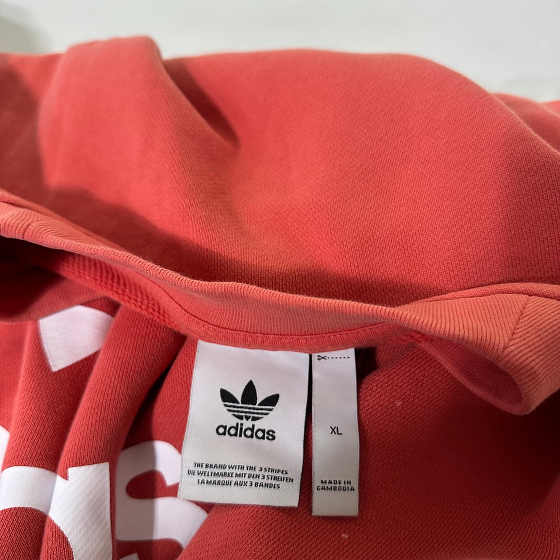 XL 아디다스오리지날 코랄 루즈오버핏 빅로고 스웻코튼 맨투맨 상품이미지4