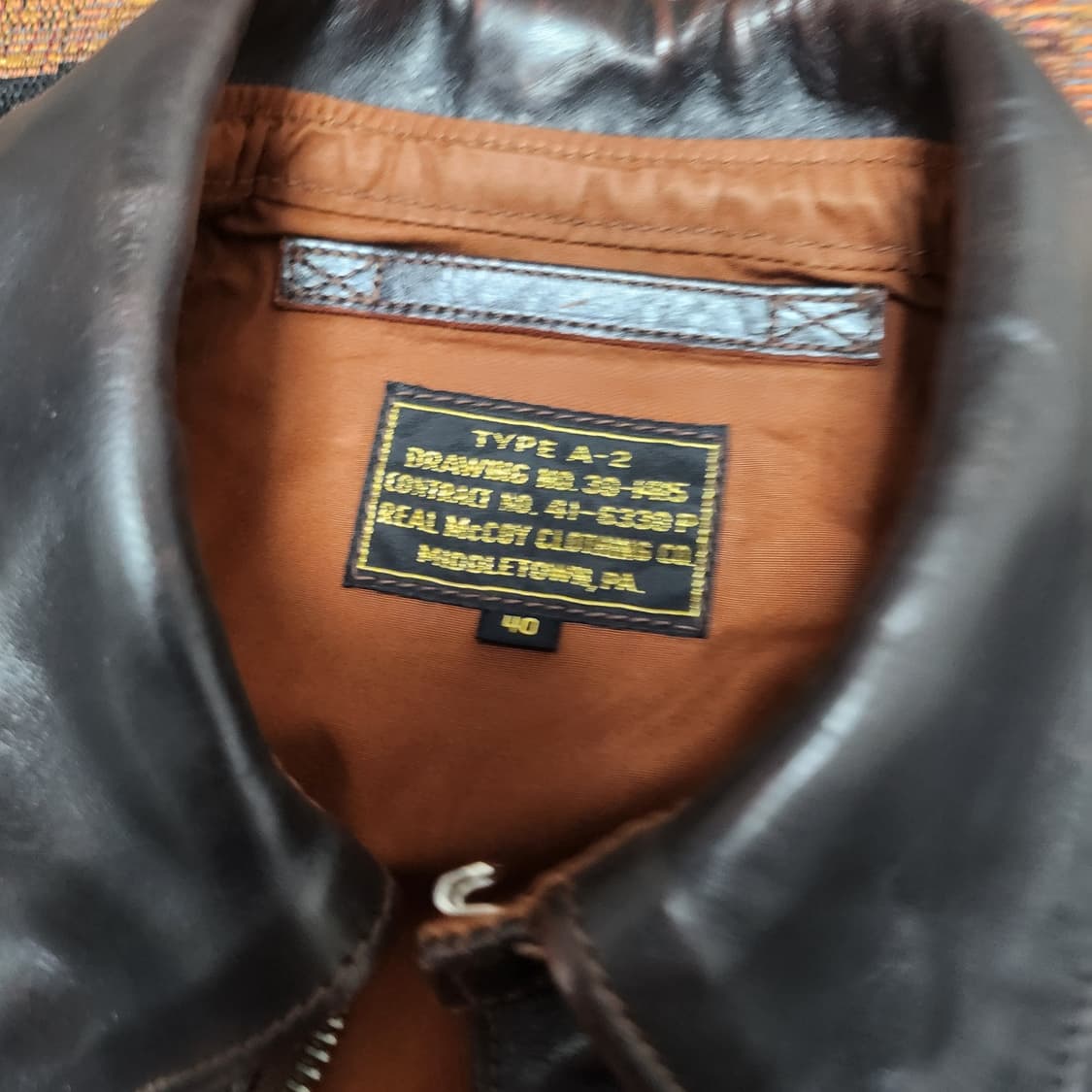 리얼맥코이 A-2 MJ21001 40사이즈 상품이미지3