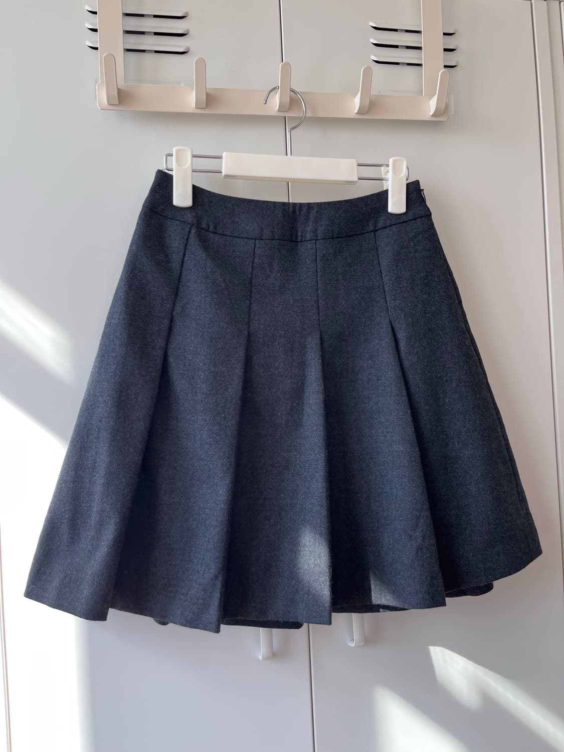 Vintage 차콜 주름 플리츠 미디 스커트 상품이미지4
