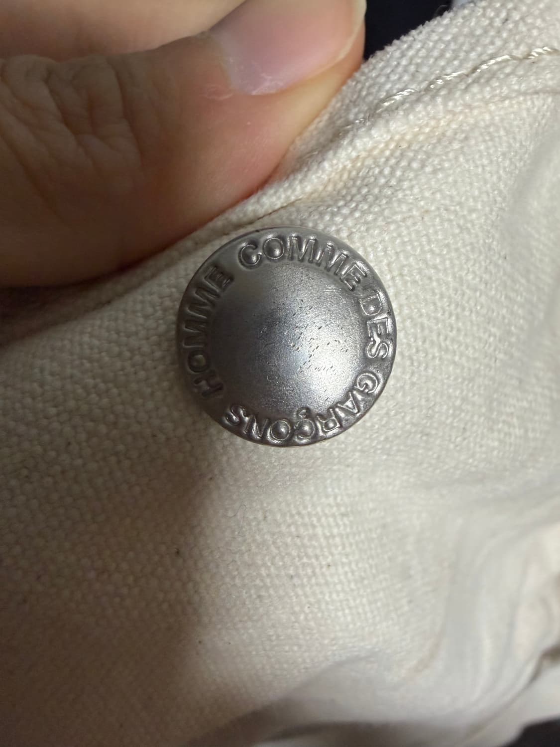 꼼데가르송 옴므 화이트 코튼 캠버스 토트백 상품이미지4