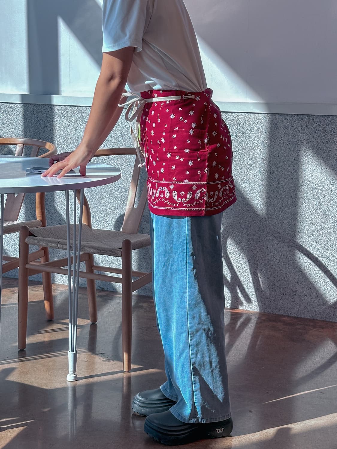 ❤️버건디 페이즐리 하프 앞치마🌿 | ZAKANAKA 상품이미지1