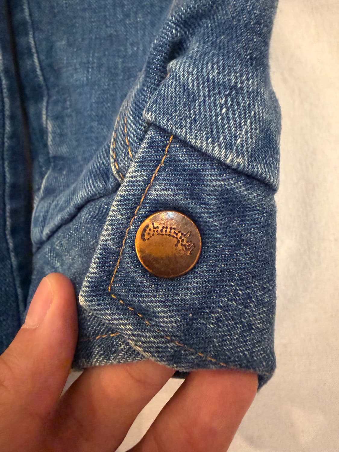 (일본100벌한정) 랭글러 롤링스톤즈 핸드 페인팅 쉐르파 초어 데님자켓 상품이미지3