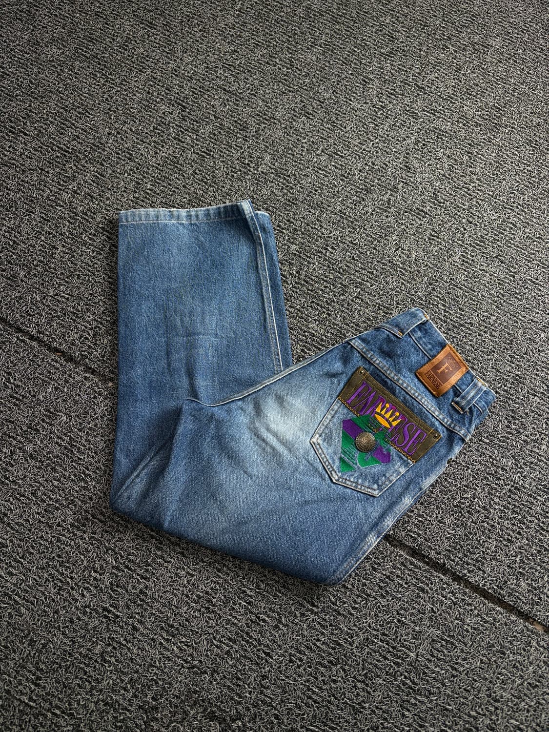 00s 빈티지 올드스쿨 자수 와이드 데님 팬츠 2779 상품이미지1