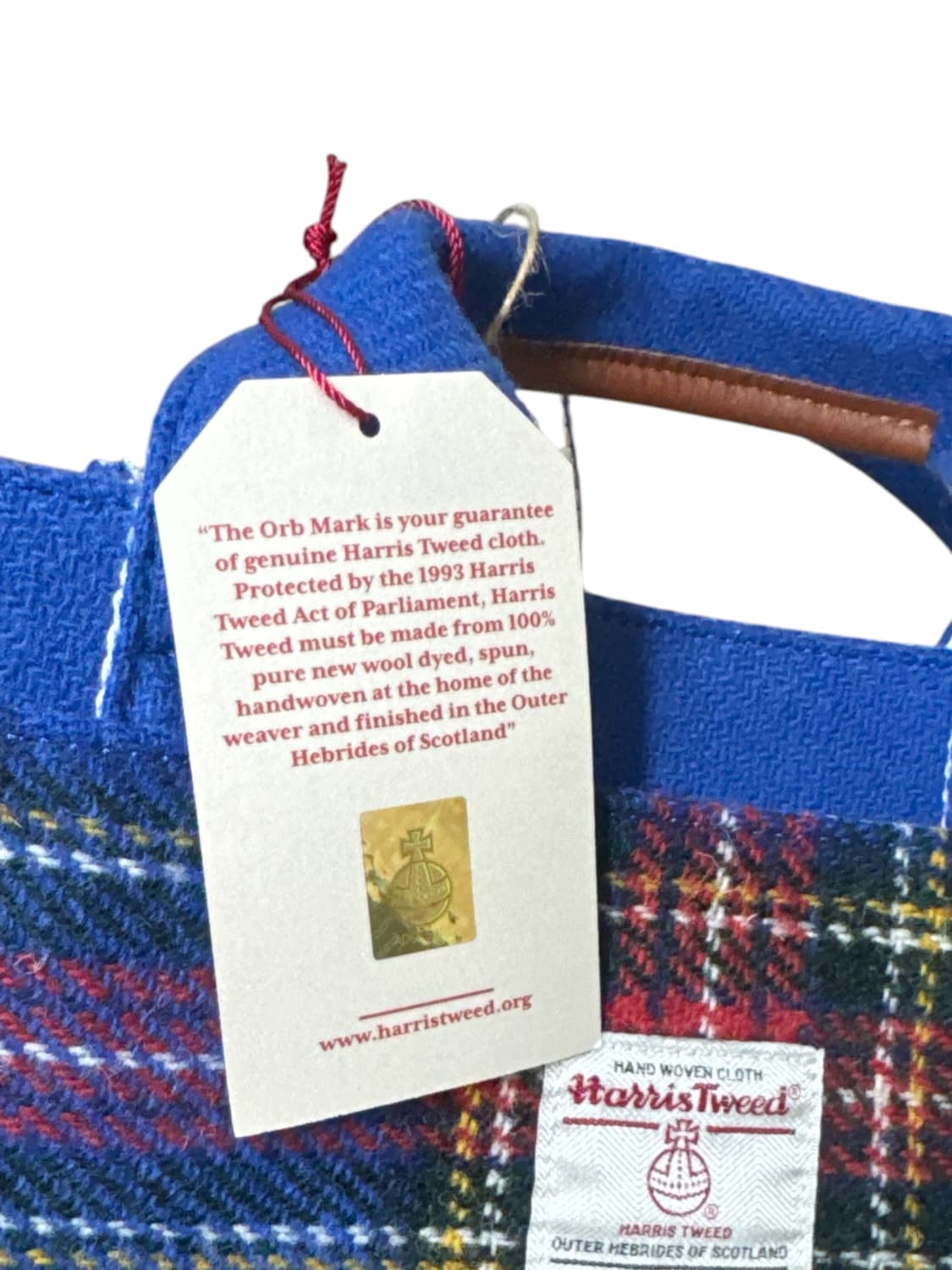 해리스트위드(Harris Tweed) 블루 체크 가방 상품이미지3