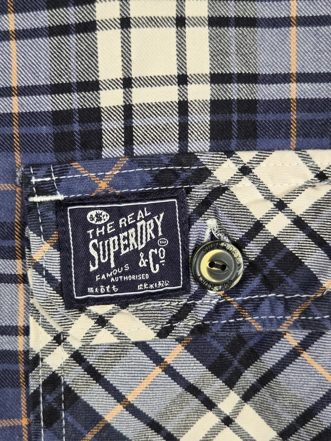 [무료배송]슈퍼드라이 M 남성 차이나카라 체크 긴팔 셔츠 상품이미지2