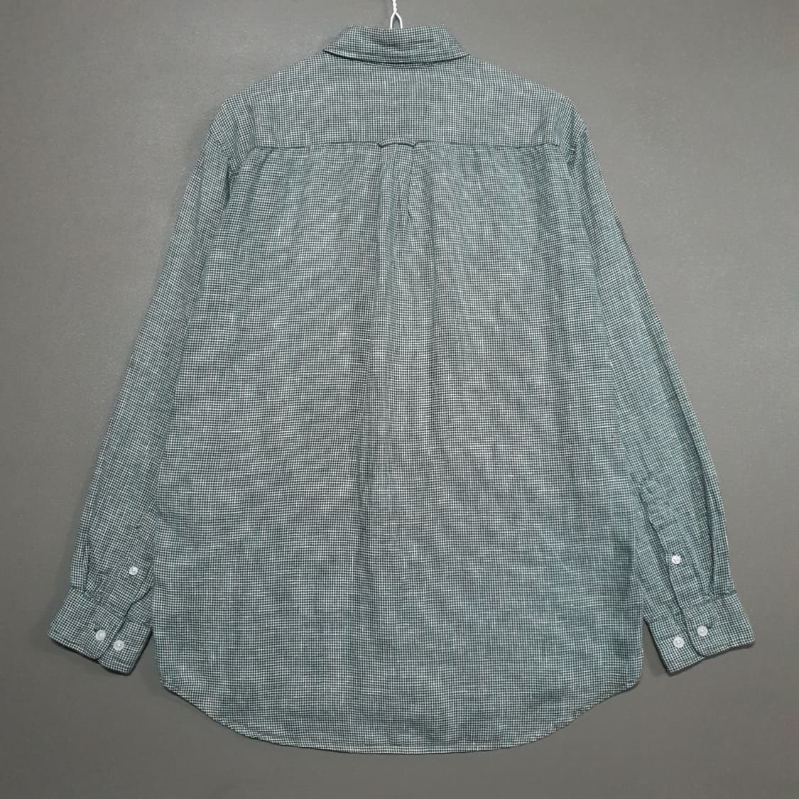라코스테 신형 23ss 린넨 마이크로 체크 셔츠 버튼다운 남방 그린 95 상품이미지9