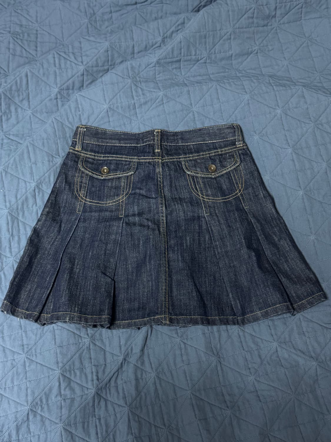 미디 데님 플리츠 스커트  상품이미지3