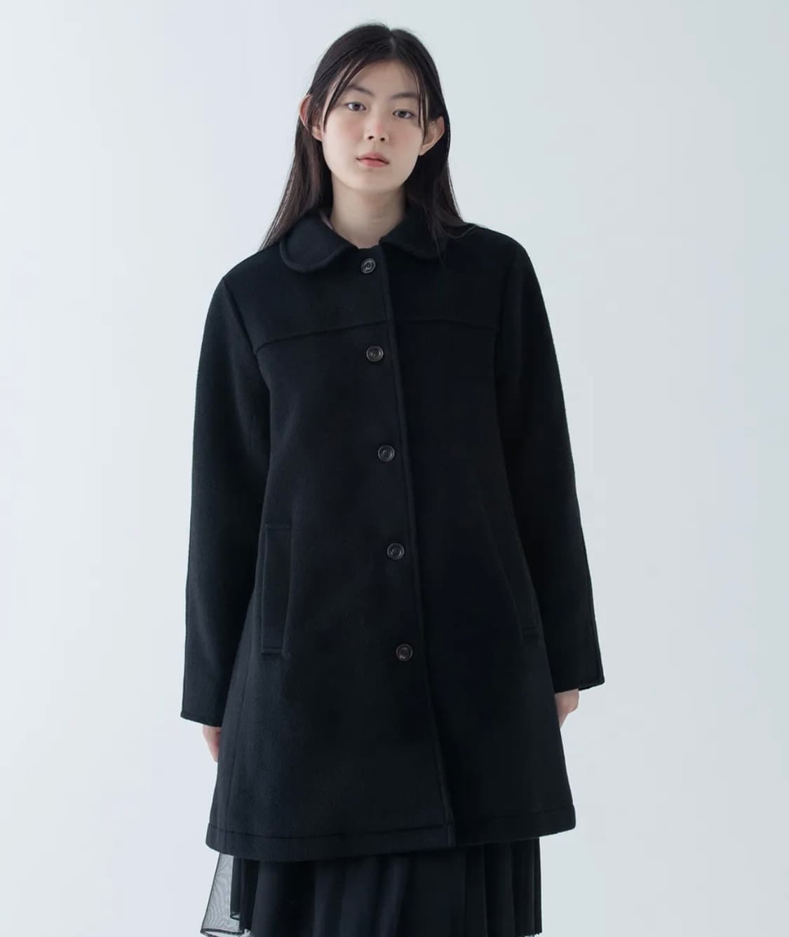 오헤시오 HALF RAGLAN WOOL COAT 하프 울 코트 블랙 상품이미지1