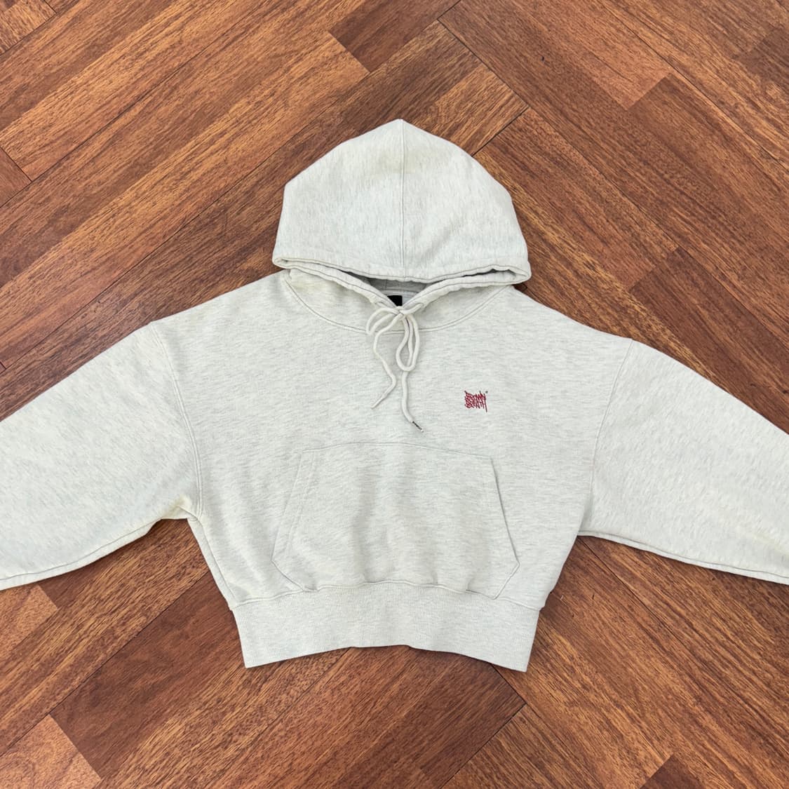 여성용 FREE 브라운브레스 크롭 후드 티셔츠  상품이미지2