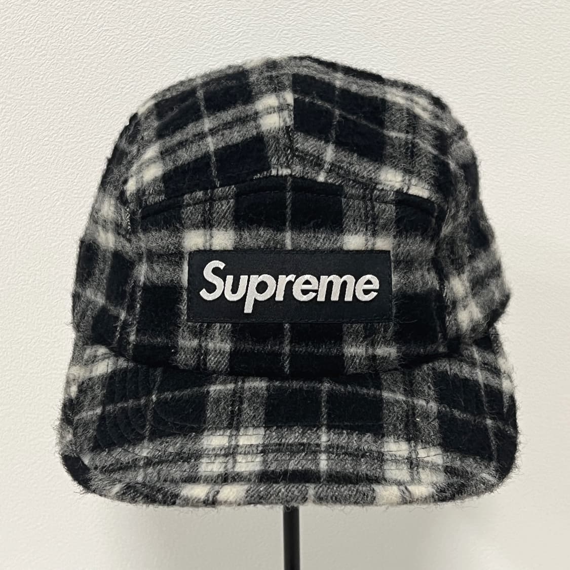 슈프림 2007 울 글랜 체크 캠프캡 블랙 상품이미지2