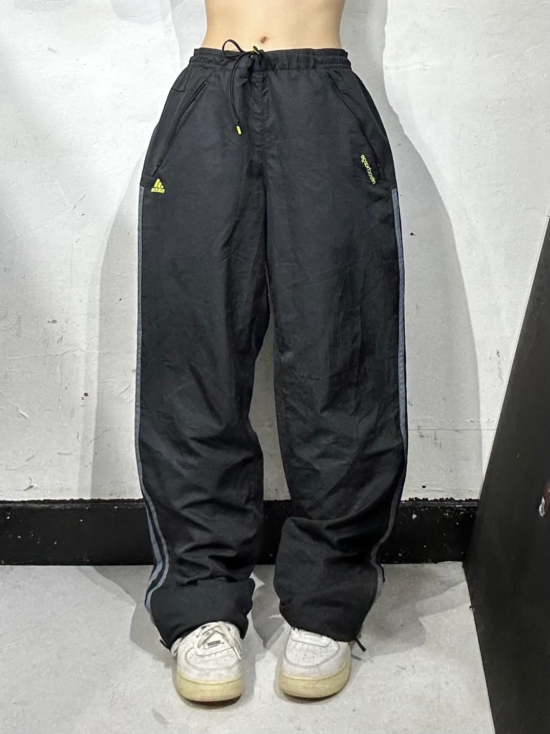 아디다스 블랙 와이드 삼선 트랙 팬츠 추리닝 바지 XL 상품이미지2