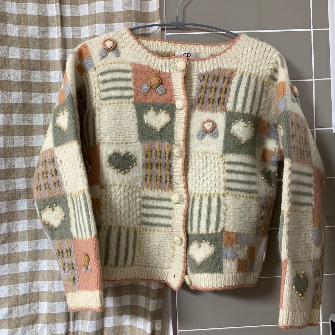 빈티지 패치패턴 cp 가디건 상품이미지1