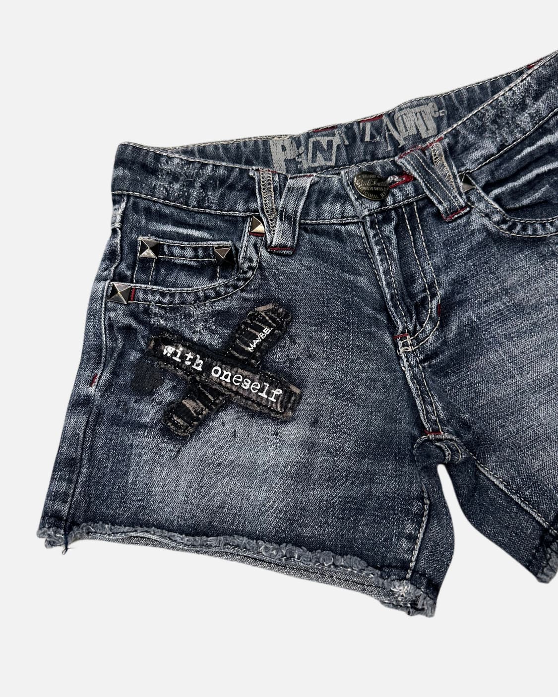 punk stud patch denim shorts 상품이미지2