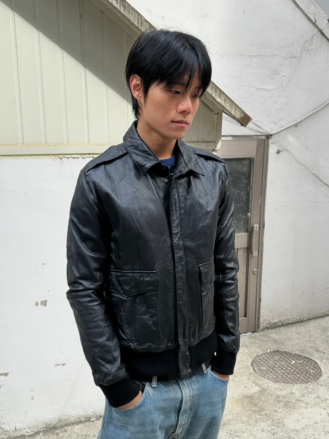 브이맨 90s U.S.A.F 타입 A-2 레더 자켓 상품이미지1