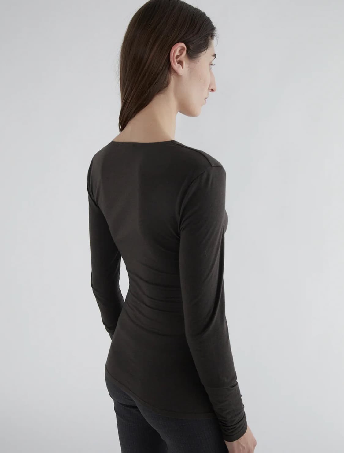 [S,M,L]팔로마울 Junco 롱 슬리브리스 탑/브라운 상품이미지5