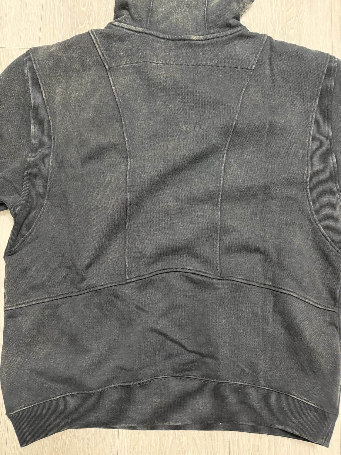 미스치프 블리치드 풀오버 후디 워시드 블랙 상품이미지4