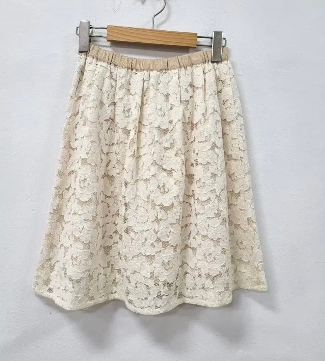 kumikyoku 스나계 미디 레이스 스커트 /라떼갸루로걀달천 상품이미지1