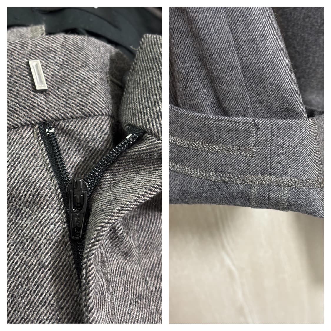 띠어리 울 캐시미어 원턱 와이드 트라우저팬츠30"/그레이 상품이미지5