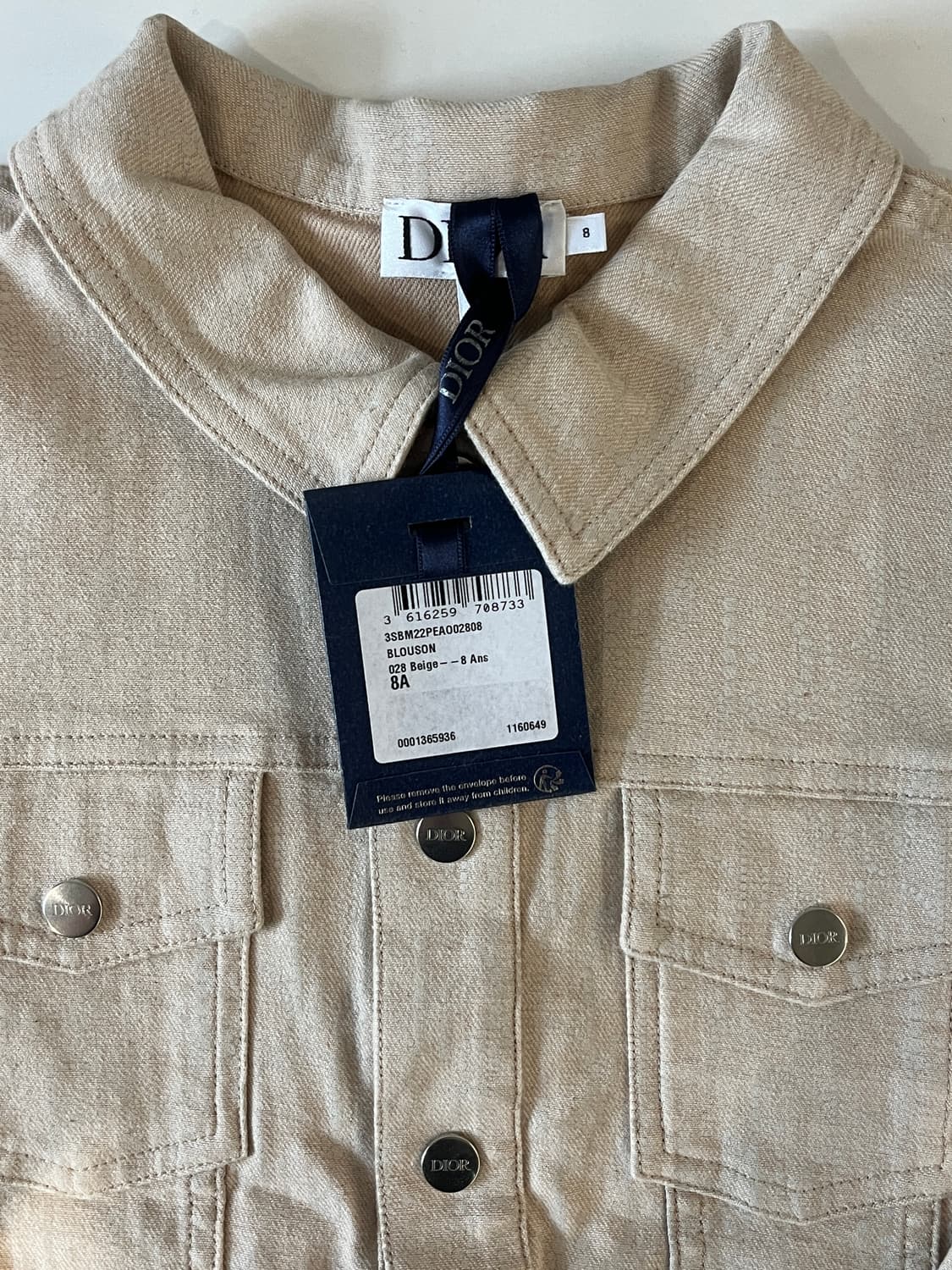 베이비디올 남아 자켓 8세용 베이지 (새상품) 상품이미지3