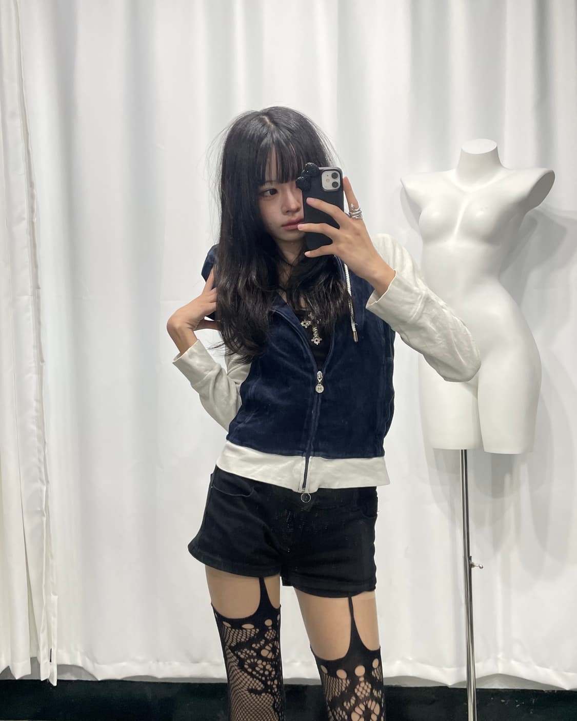 🎸네이비 백 디테일 후디🎸 상품이미지2