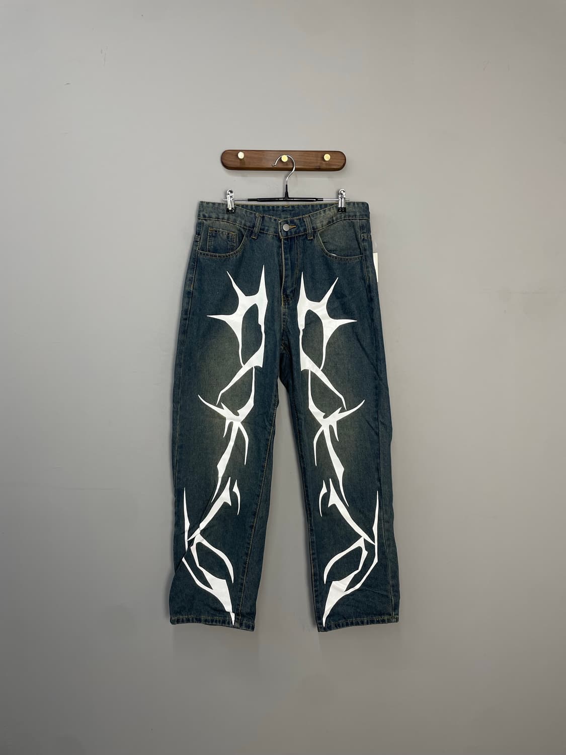 빈티지 힙합문양 데님 팬츠 H1951 상품이미지2