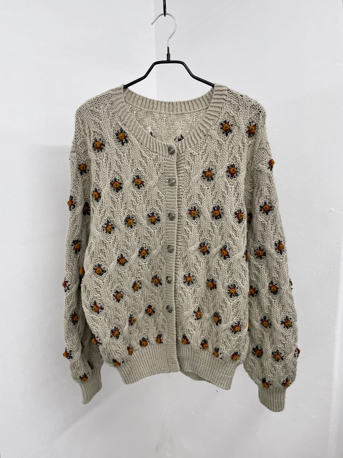 플로럴 모티브 디테일 버튼 가디건 상품이미지6