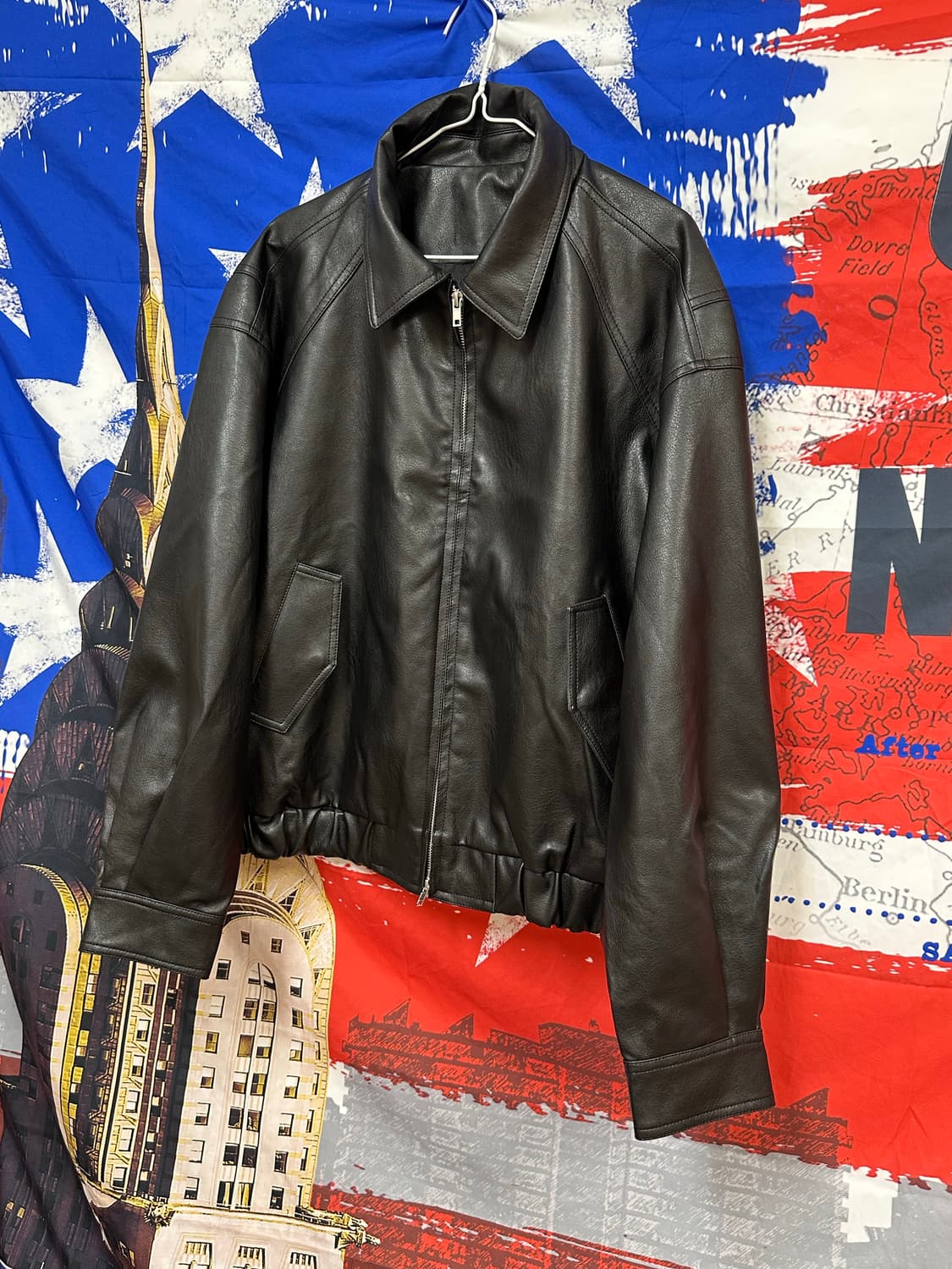 s급 빈티지 레더 가죽 투웨이 오버핏자켓 105 상품이미지2