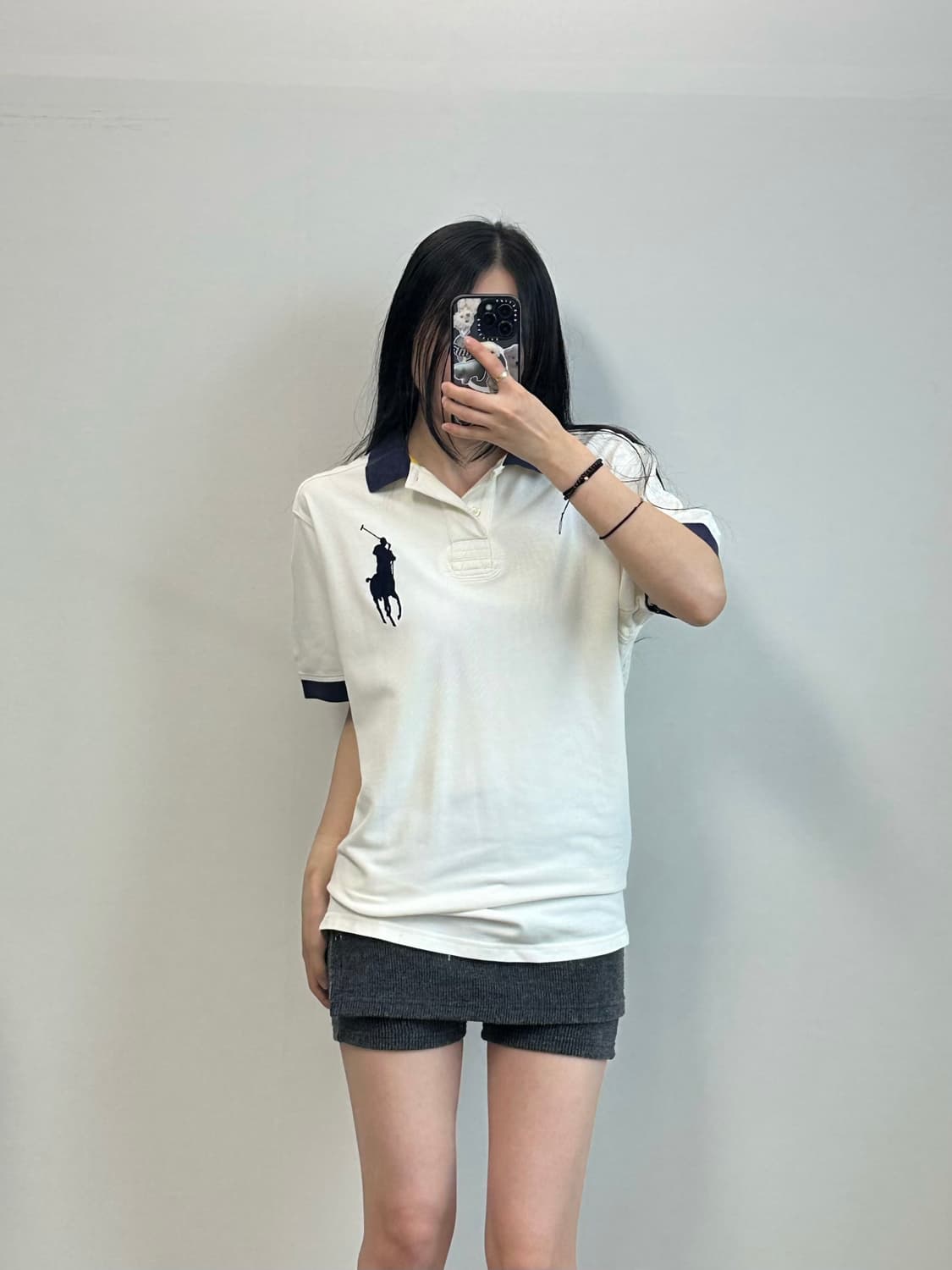 폴로 랄프로렌 빅포니 화이트 반팔 럭비 피케 카라 티셔츠 상품이미지1