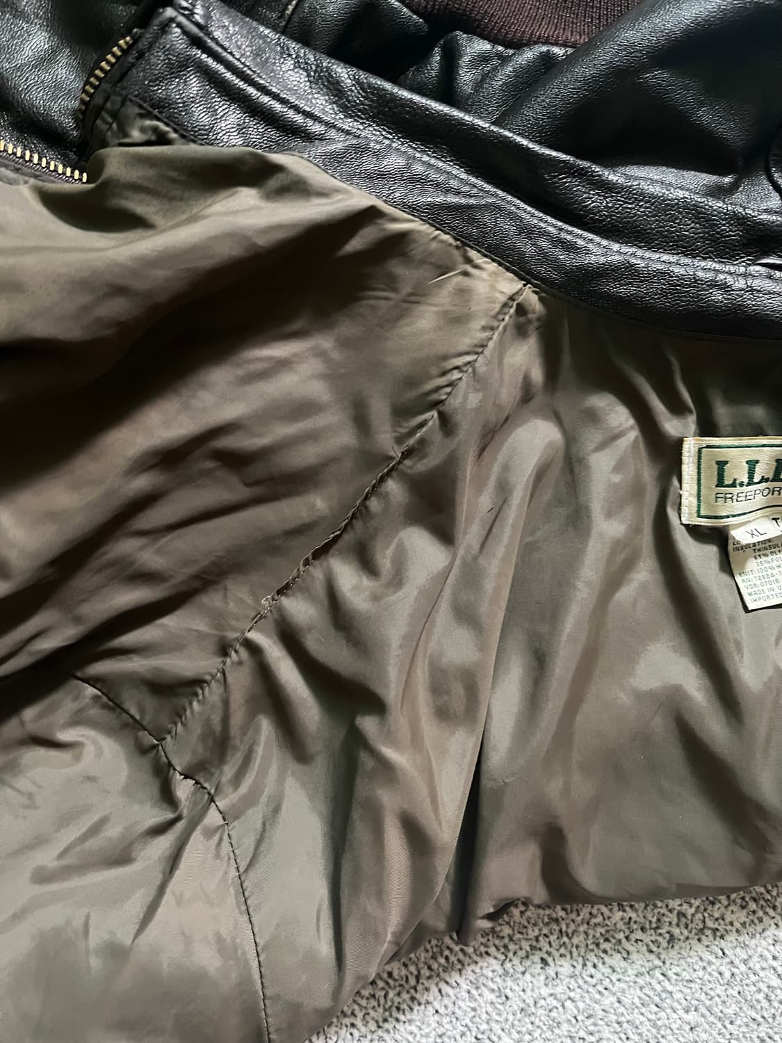 엘엘빈 USA A-2 가죽 봄버 자켓 XL Tall 상품이미지8