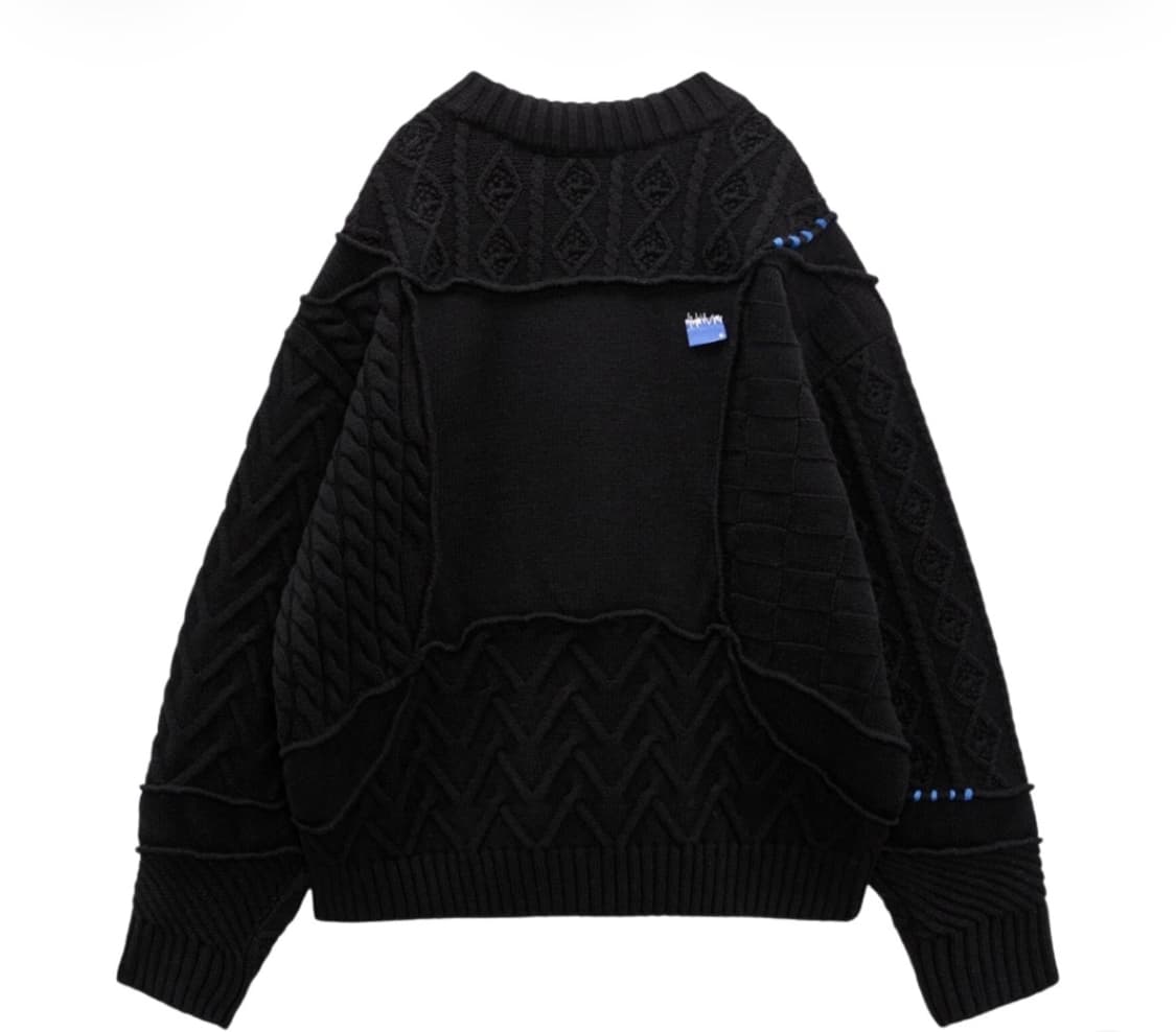 자라 X 아더에러 패치워크 오버사이즈 니트 블랙 S-M 상품이미지2