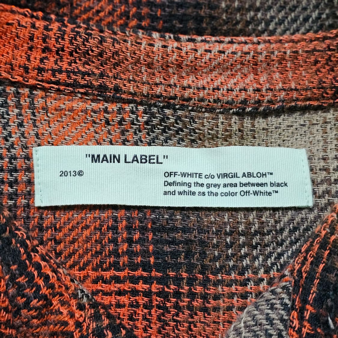 오프화이트 오렌지 플란넬 체크 셔츠 상품이미지4