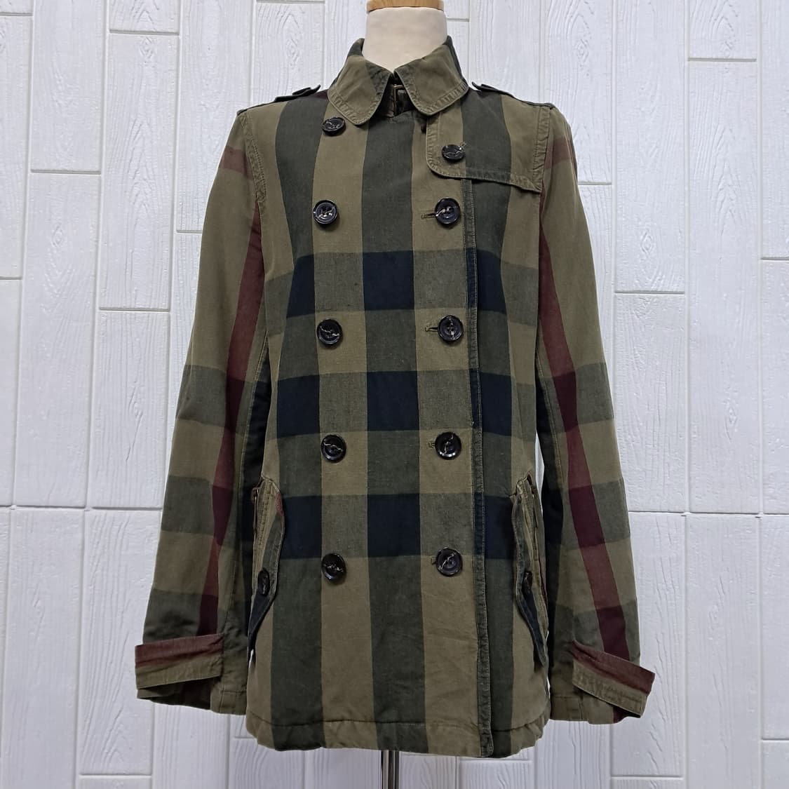 버버리 브릿 체크 더블 트렌치코트 UK8 66 상품이미지1