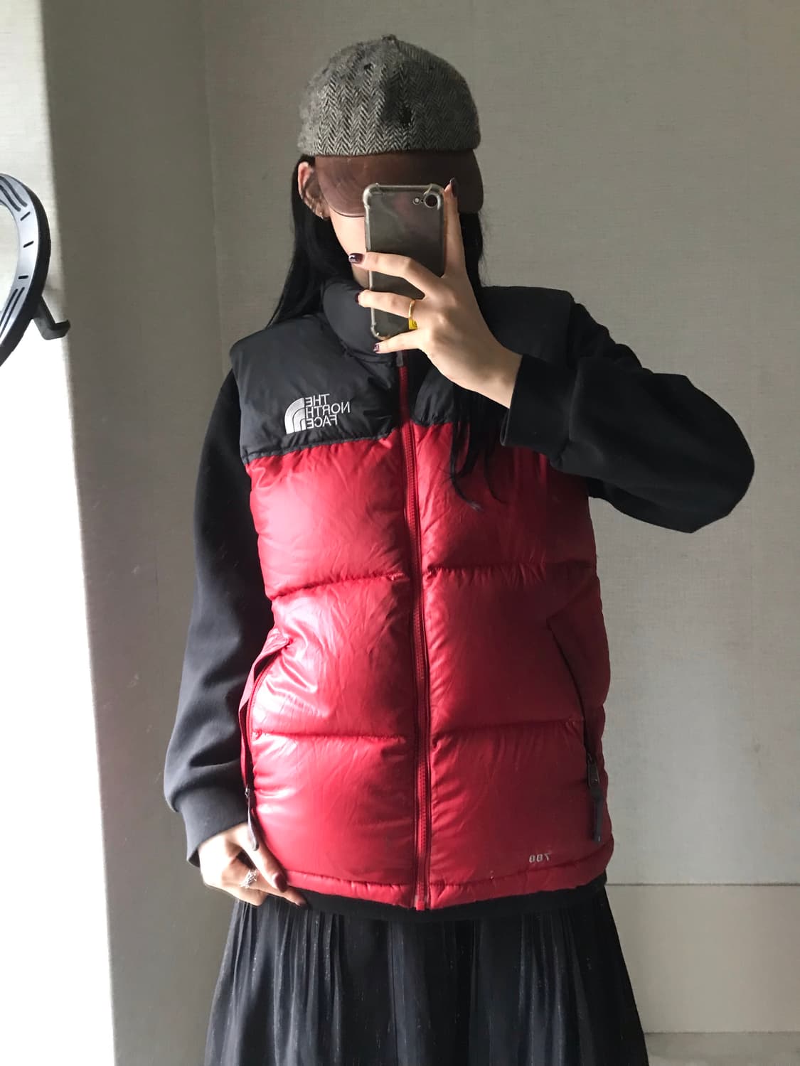 노페700 레드 눕시 패딩조끼 상품이미지1