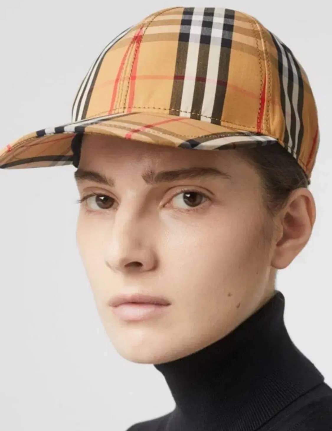 남녀공용 버버리 노바 체크 베이스볼 스트라이프 코튼 볼캡 캔버스 모자 상품이미지3