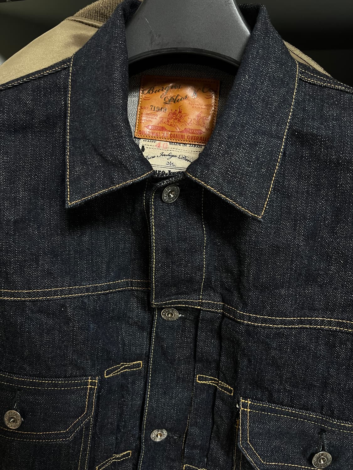 택포25) 버거스플러스 71949 2세대 셀비지 데님자켓 40사이즈 상품이미지2