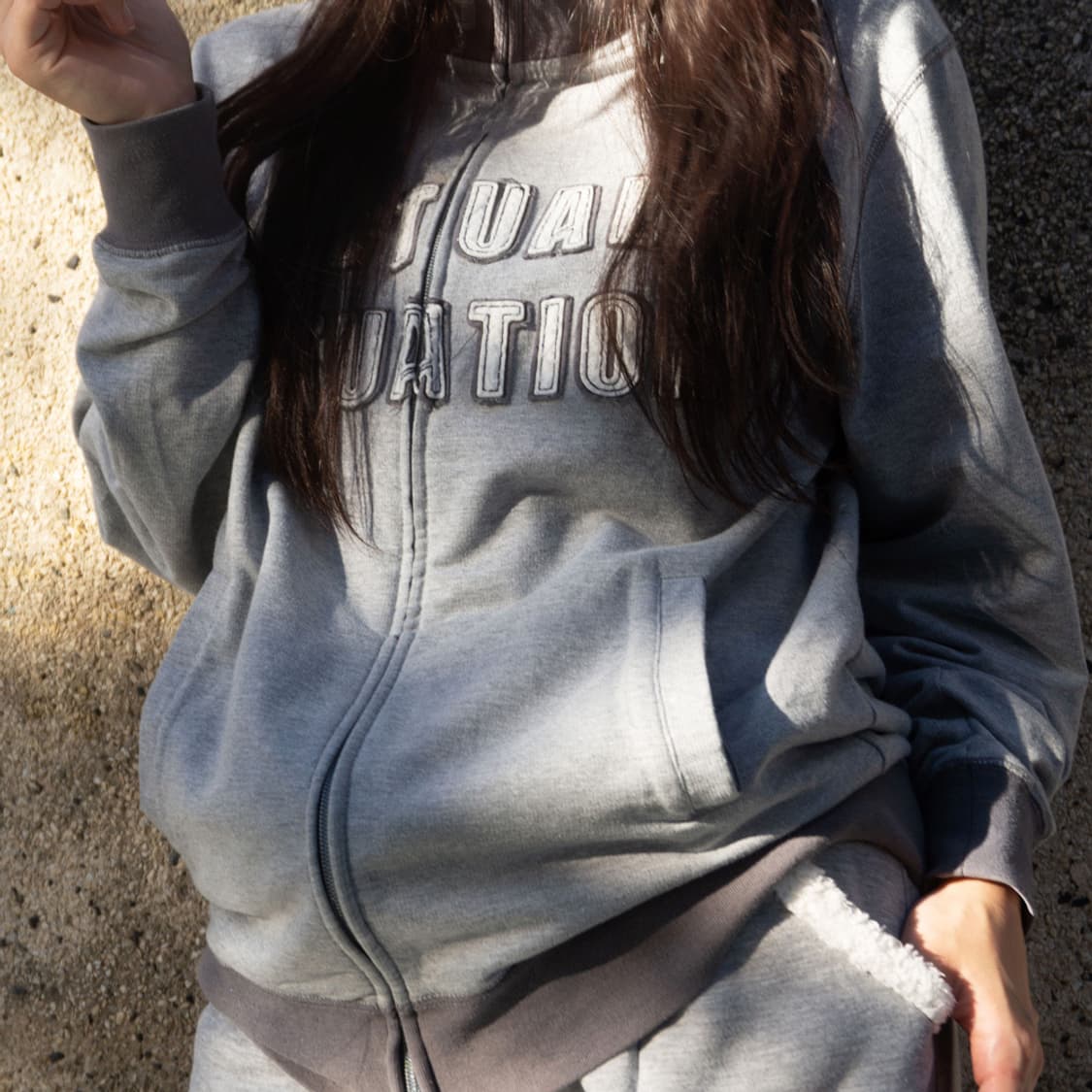 소프트 그레이 보아 집업 상품이미지10