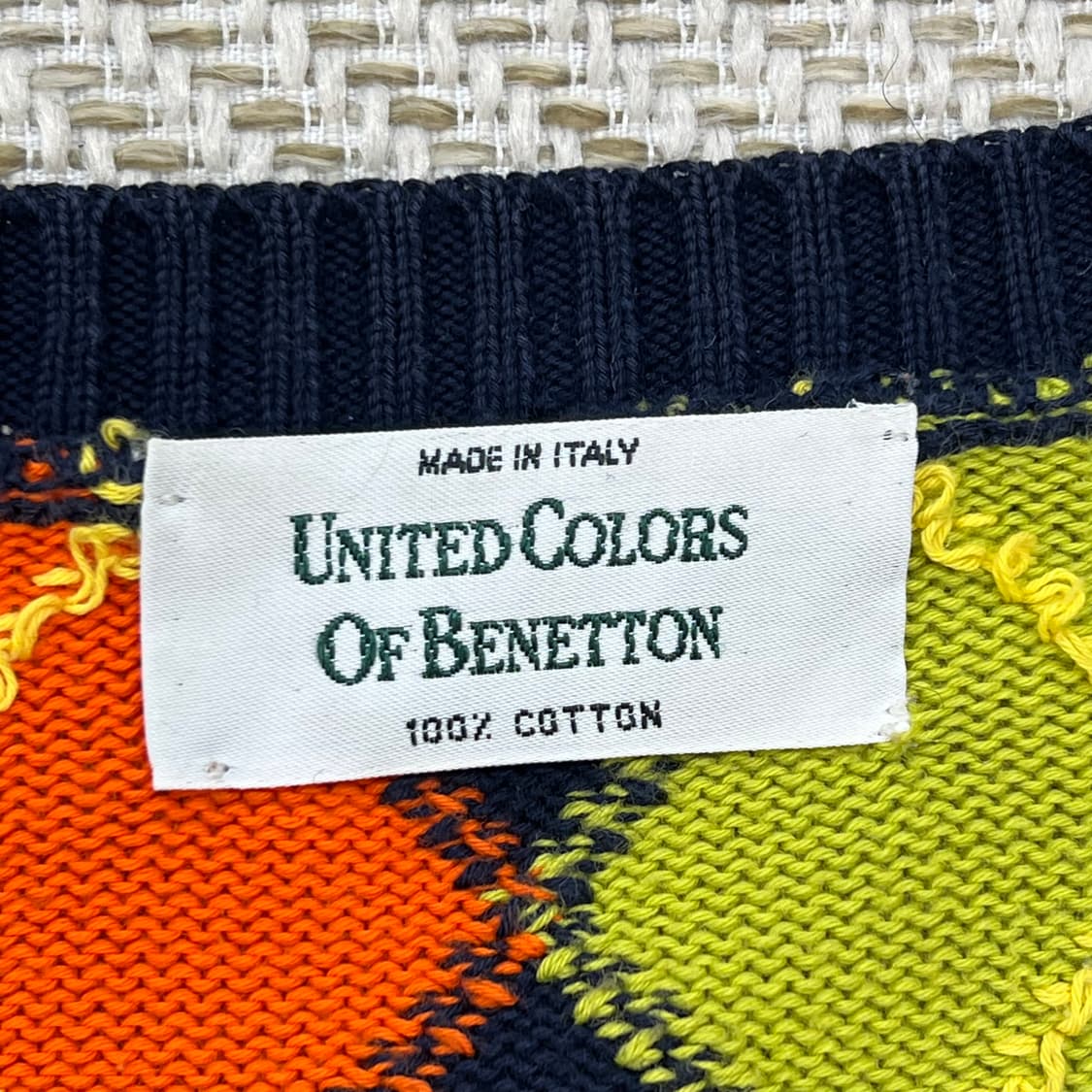 베네통 브이넥 아가일 니트 r2781 상품이미지5